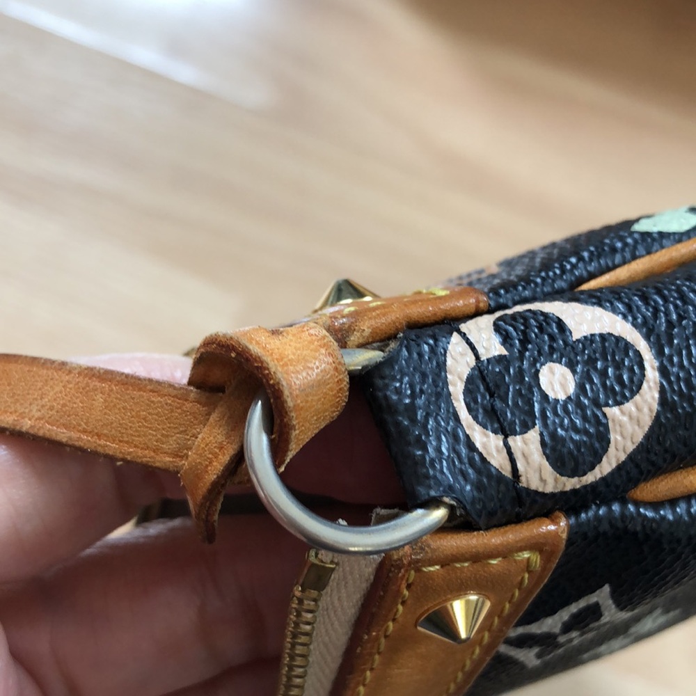 πΊπΊ VINTAGE πΊπΊ Louis Vuitton Murakami multi black Pochette - Picture 16 of 16